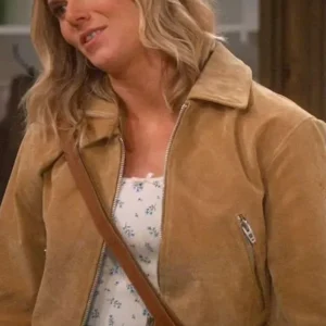 Hannah Pilkes Leanne Brown Suede Leather Jacket Front Look