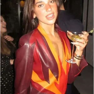 Happy New Year Dua Lipa Leather Blazer