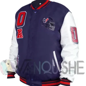 Houston Texans Mashup Classic Rib Navy and White Jacket