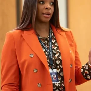 Janelle James Abbott Elementary S05 Orange Blazer Front Look