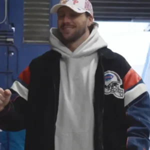 Josh Allen Buffalo Bills Bomber Jacket Front Look