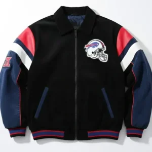 Josh Allen Buffalo Bills Bomber Jacket Front Look