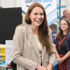 Kate Middleton Pinstripe Beige Blazer