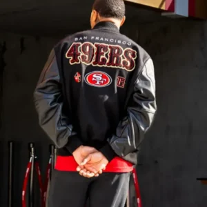 Kendrick Bourne 49ers Varsity Jacket Back look