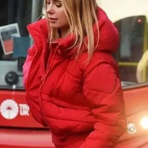 Kimberley Garner Red Puffer Jacket