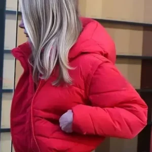 Kimberley Garner Red Puffer Jacket