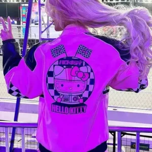 Kina Tavarozi Hello Kitty Pink Racing Jacket Back Look