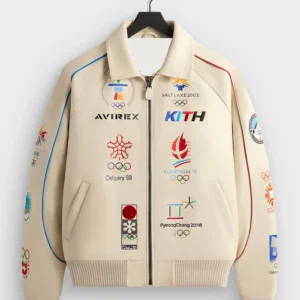 Kith x AVIREX Olympics Heritage Leather Bomber Jacket