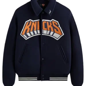Kith x New York Knicks Empire Coaches Navy bomber Jacket