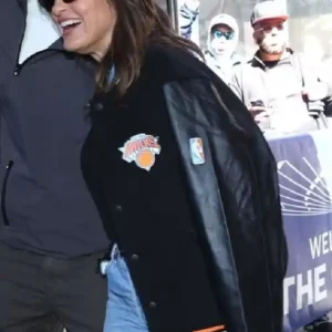 Knicks Mariska Hargitay Black Varsity Jacket