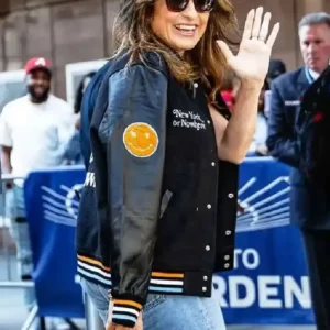 Knicks Mariska Hargitay Black Varsity Jacket
