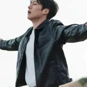 Kong Ji-hyeok Dynamite Kiss Black Leather Jacket