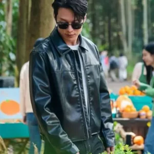 Kong Ji-hyeok Dynamite Kiss Black Leather Jacket