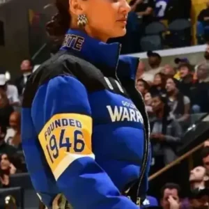 Kristin Juszczyk Golden State Warriors Jacket Front Look