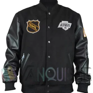 LA Kings Black Out Team Logo Varsity Jacket