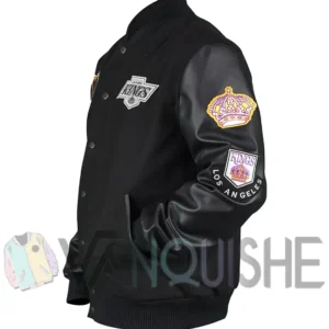 LA Kings Black Out Team Logo Varsity Jacket