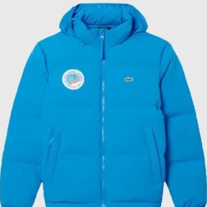 Lacoste x Olympic Heritage Cortina Blue Puffer Jacket Front look