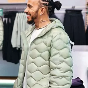 Lewis Hamilton Quilted Puffer Jacket Front Look