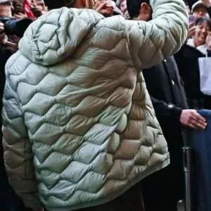 Lewis Hamilton Quilted Puffer Jacket Back Look