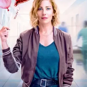 Lillian Vandenberg Dear Life Brown Bomber Jacket Front Look