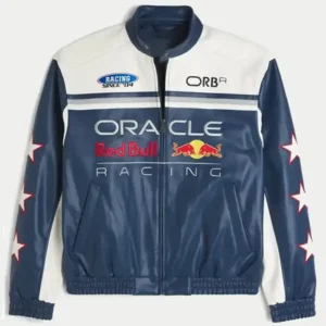Lir Bareket Oracle Red Bull Racing Leather Jacket Front Look