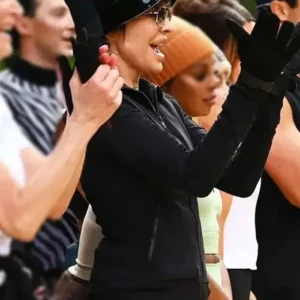 Lisa Rinna The Traitors Black Jacket Front