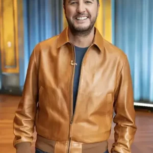 Luke Bryan American Idol S24 Brown Bomber Jacket
