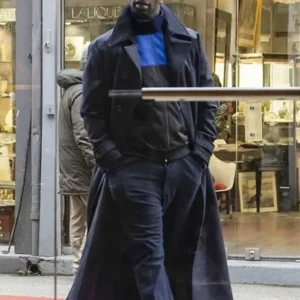 Lupin S01 Assane Black Long Coat Front look