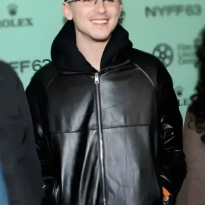 Marty Premiere Timothee Chalamet Black Leather Jacket