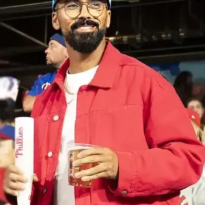 Matthew Law Abbott Elementary S05 Red Jacket Front