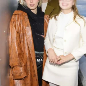 Mean Girls Renee Rapp Brown Leather Coat