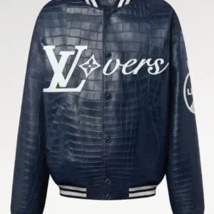 Mens Louis Vuitton Vers Blue Varsity Jacket
