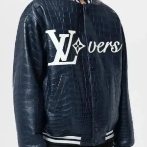 Mens Louis Vuitton Vers Blue Varsity Jacket