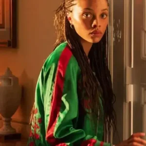 Meréana Tomlinson The Iris Affair Green Bomber Jacket Side Look