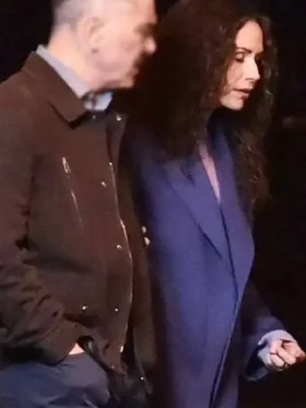 Minnie Driver Run Away Blue Wool Coat