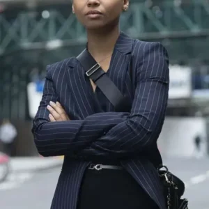 Myha’la Industry Blue Striped Blazer Front look