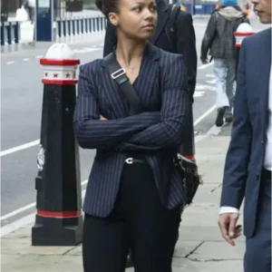 Myha’la Industry Blue Striped Blazer Front look