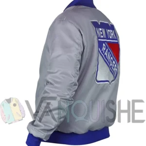 NY Rangers Team OG 2.0 Silver Satin Jacket