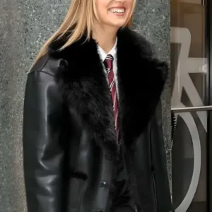 NYC 2026 Haley Lu Richardson Shearling Leather Coat