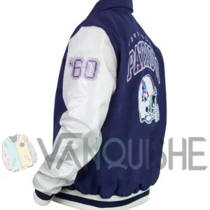 New England Patriots Navy and Off White Varsity Jacket