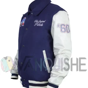 New England Patriots Navy and Off White Varsity Jacket Front Look