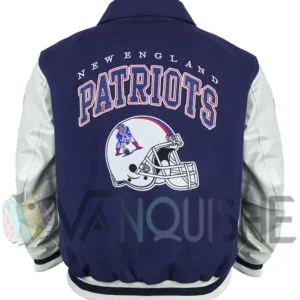 New England Patriots Navy and Off White Varsity Jacket