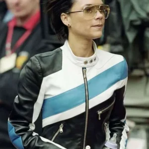 Nicola Peltz Biker Blue Leather Jacket