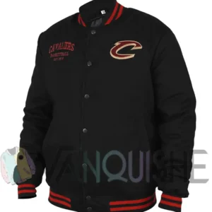 Nylon Hooded Cleveland Cavaliers Bomber Jacket Front