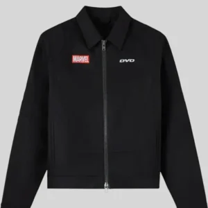 OVO Marvel Ghost Rider Denim Moto Jacket Front