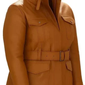 On Brand with Jimmy Fallon Emily Trent Brown Jacket Front Look