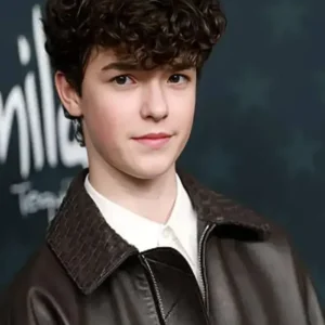 Owen Cooper Critics Choice Awards Leather Jacket Front Look