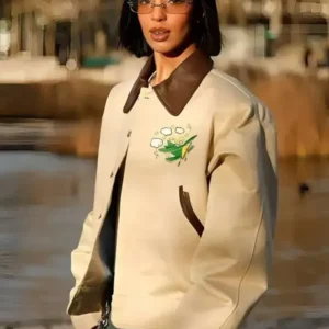 Paris Fashion Week Dina Ayada Leather Jacket Front