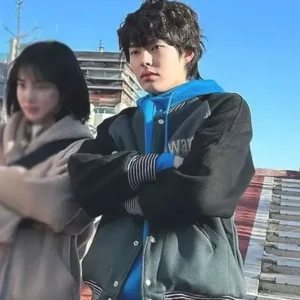 Park Yoon-ho Study Group Varsity Jacket Front Look