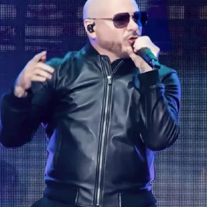 Party After Dark Tour Pitbull Black Leather Jacket
